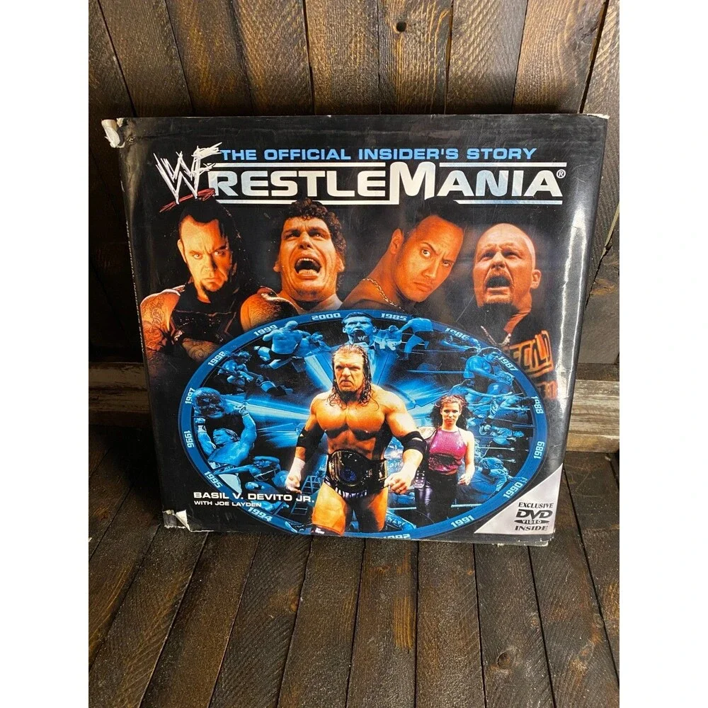 WWF WrestleMania The Official Insider's Story 2001 Hard Cover Book & DVD